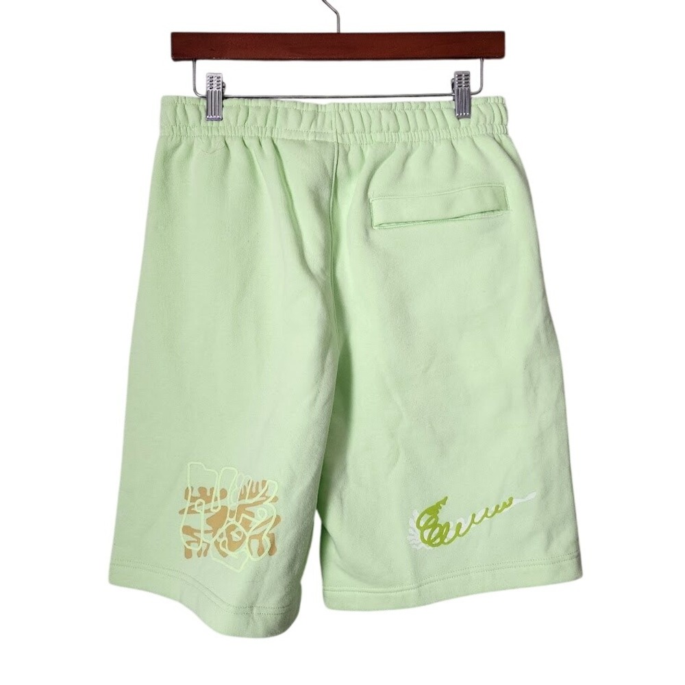 NIKE Club Fleece Shorts Lime Green Streetwear Athleisure NWT Mens M - Picture 2 of 6